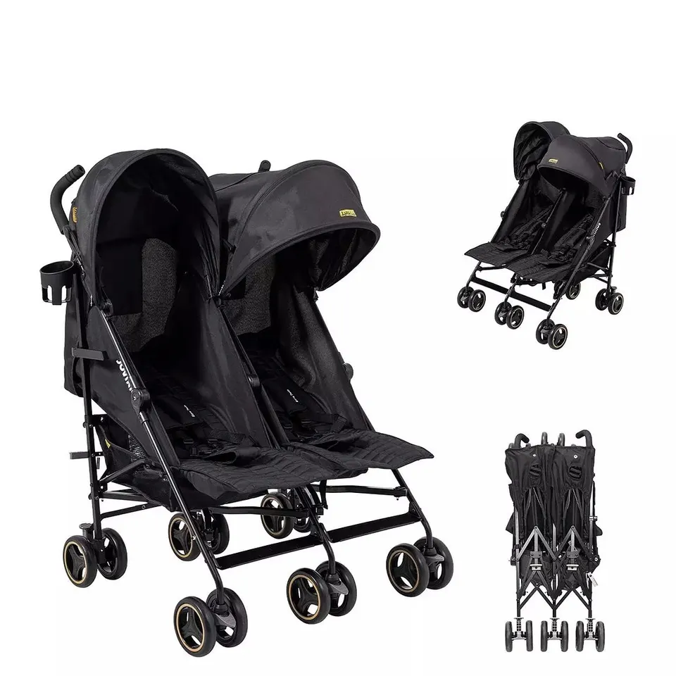 JOVIKIDS EZRA TWIN STROLLER - SHADOW BLACK - COLLECTION ONLY 
