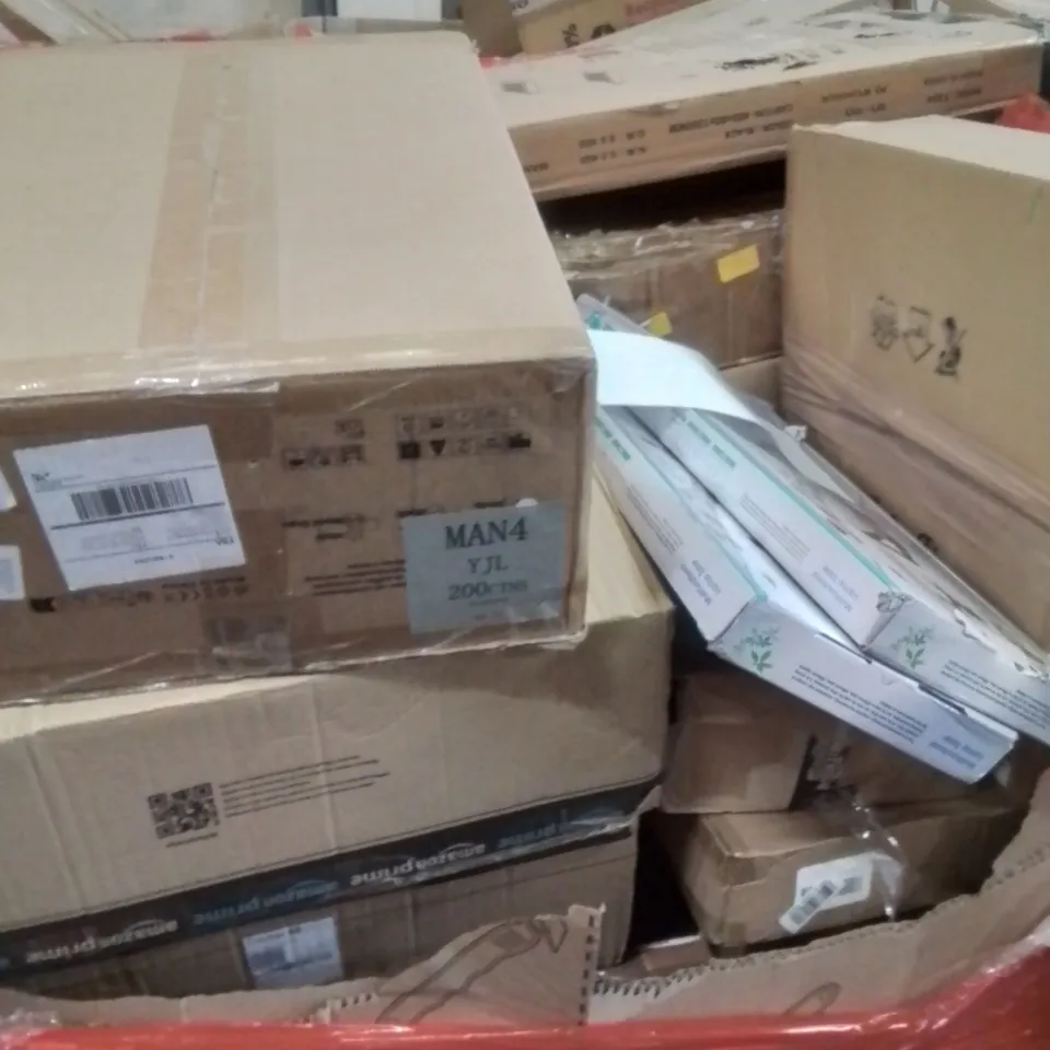 PALLET OF ASSORTED HOUSEHOLD GOODS AND PRODUCTS TO INCLUDE; LAPTOP TABLES , CEILING FANS , ETC 