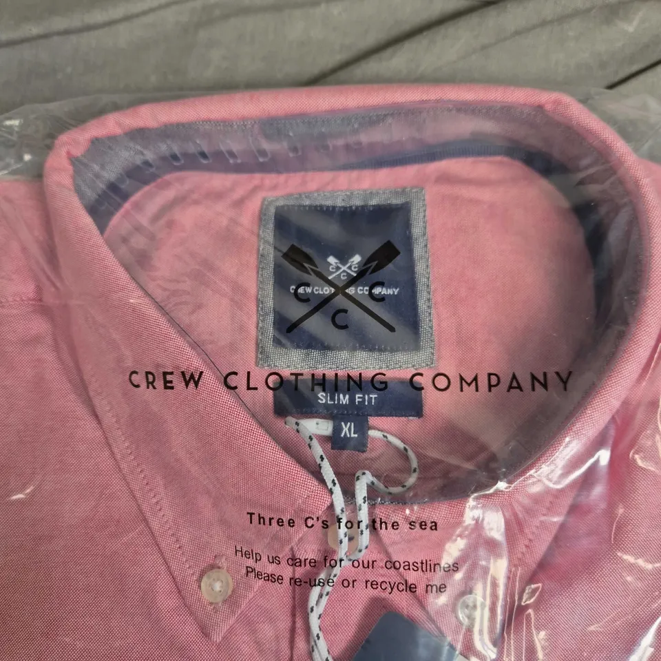 CREW CLOTHING COMPANY SLIM OXFORD POLO SHIRT – PINK – SLIM FIT – XL