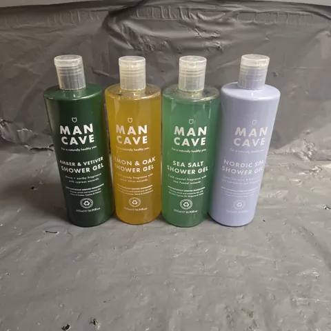 MANCAVE ASSORTED SHOWER GELS 4X500ML