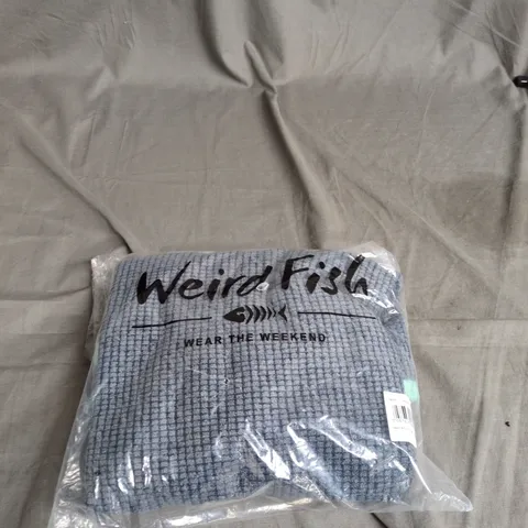 WEIRD FISH RICH NAVY 1/4 ZIP GRID FLEECE – UK 16