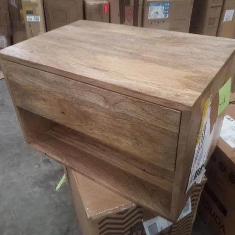 HALYA SOLID WOOD BEDSIDE TABLE FLOATING NIGHTSTAND - NATURAL