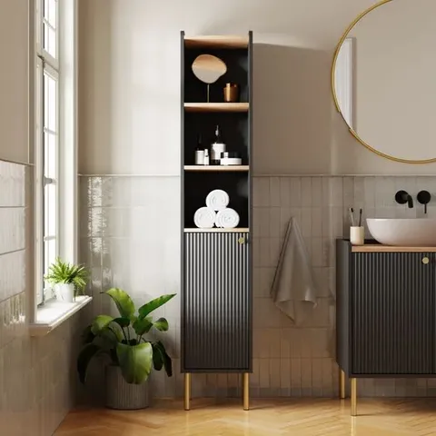 BOXED GEORGI TALLBOY STORAGE UNIT - BLACK (1 BOX)