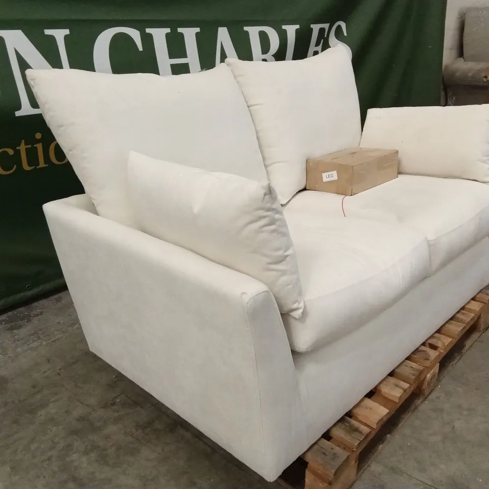 LANGDON 2 SEATER SOFA, CREAM HOUSE PLUSH FABRIC