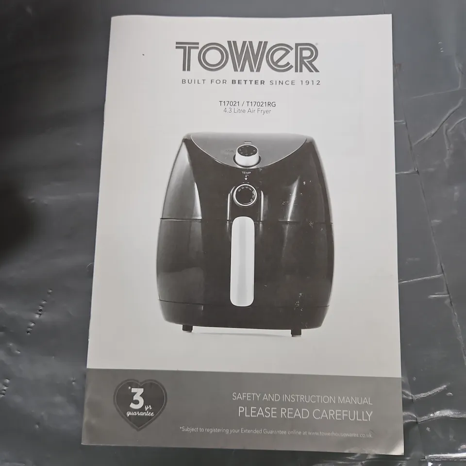 BOXED TOWER 4.3 L AIR FRYER IN BLACK - COLLECTION ONLY