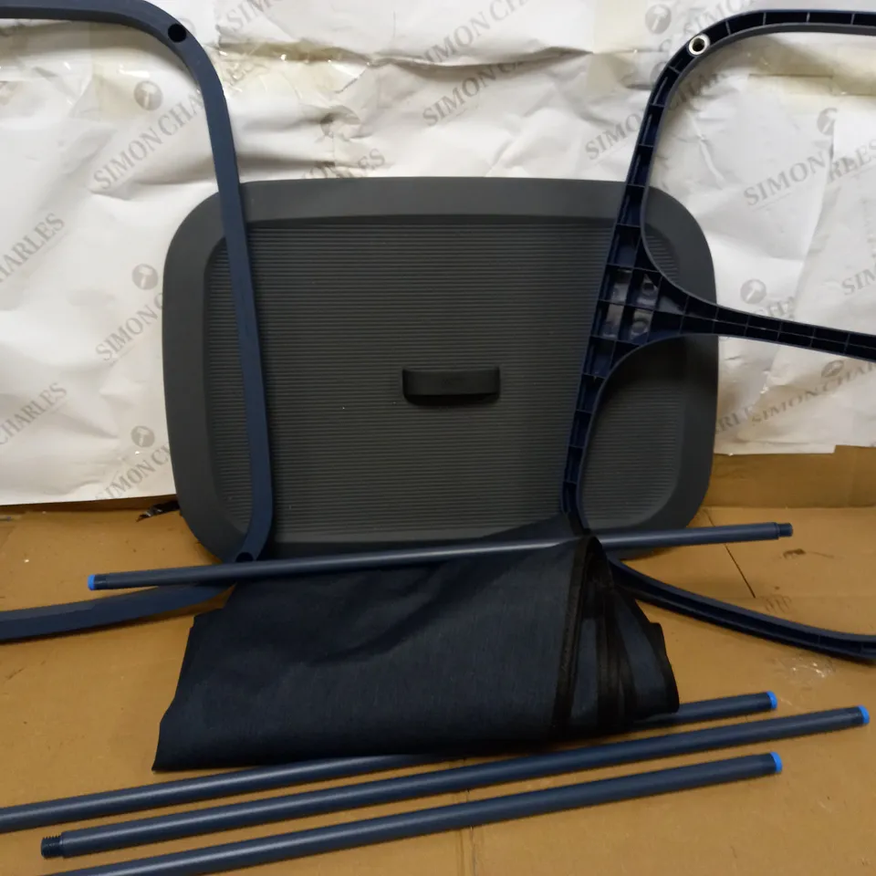 WILKO SLIM LINE DARK BLUE LAUNDRY BASKET