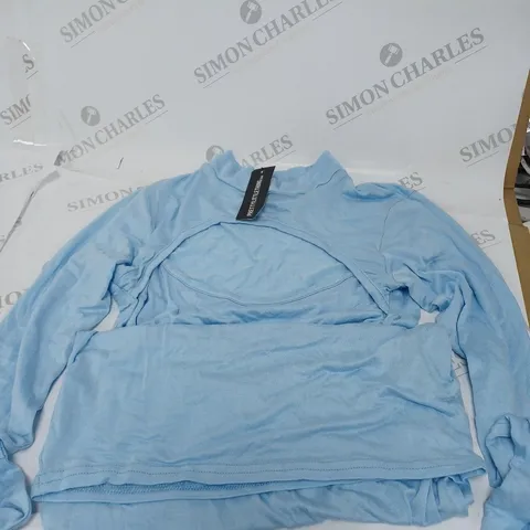 PLT BABY BLUE JERSEY CUT OUT LONG SLEEVE DRESS SIZE 10