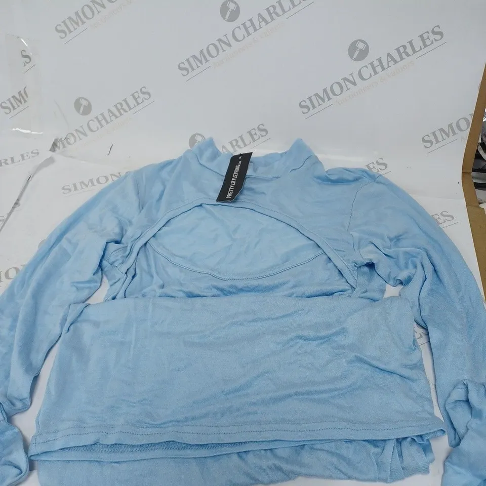 PLT BABY BLUE JERSEY CUT OUT LONG SLEEVE DRESS SIZE 10