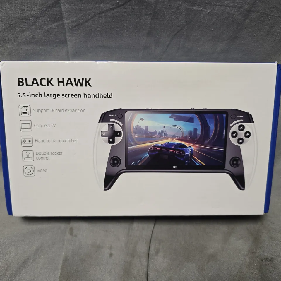 BOXED BLACK HAWK X9 HANDHELD GAME CONSOLE – 5.5-INCH SCREEN 