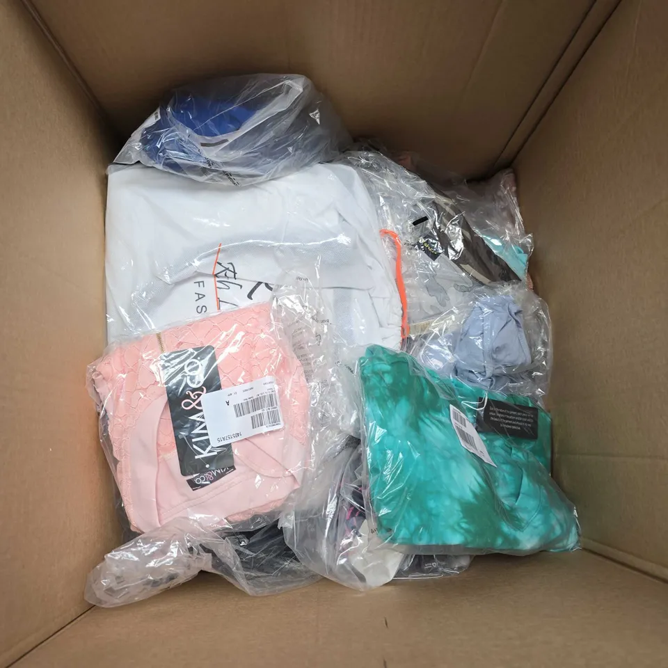 APPROXIMATELY 20 LADIES CLOTHING ITEMS, ASSORTED COLOURS, SIZES AND STYLES
