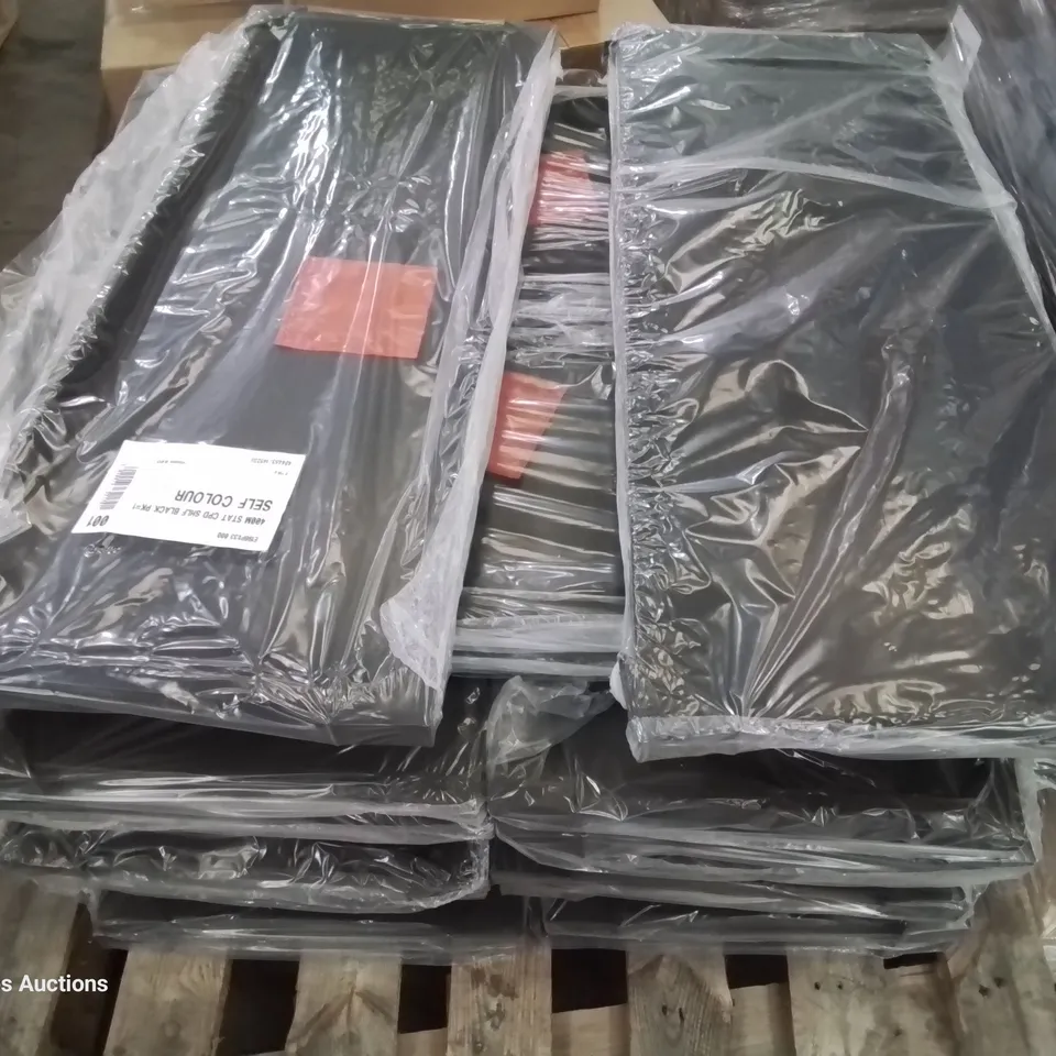 PALLET OF APPROXIMATELY 26 BLACK METAL SHELVES 400mm