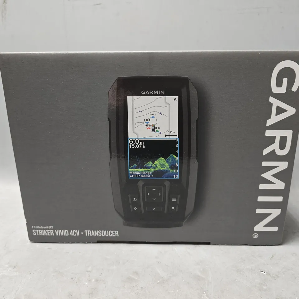 BOXED GARMIN STRIKER VIVID 4CV + TRANSDUCER 4' FISHFINDER WITH GPS