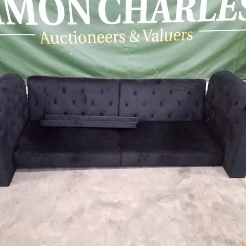 QUALITY DESIGNER 2.5 SEAT CLIC CLAC SOFA - BLACK FABRIC