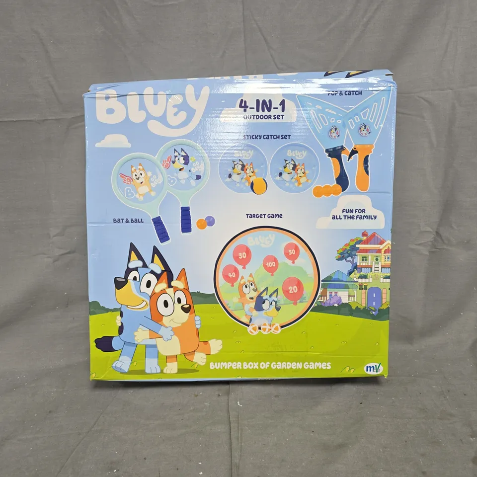 BLUEY 4 IN 1 BUMPER BOX OF GARDEN GAMES