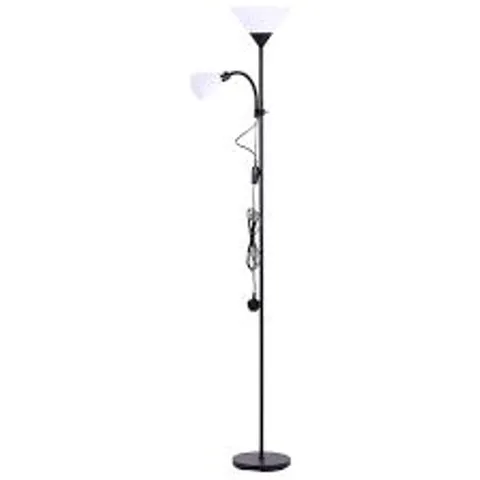 BOXED LIVING AND HOME BLACK 2 HEAD FLOOR LAMP