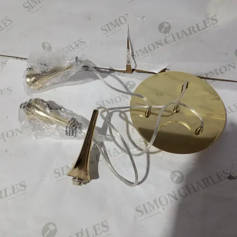 BOXED LYALL 3LT CLUSTER PENDANT - GOLD EFFECT & GLASS (COLLECTION ONLY)