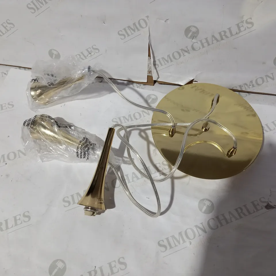 BOXED LYALL 3LT CLUSTER PENDANT - GOLD EFFECT & GLASS  (COLLECTION ONLY)