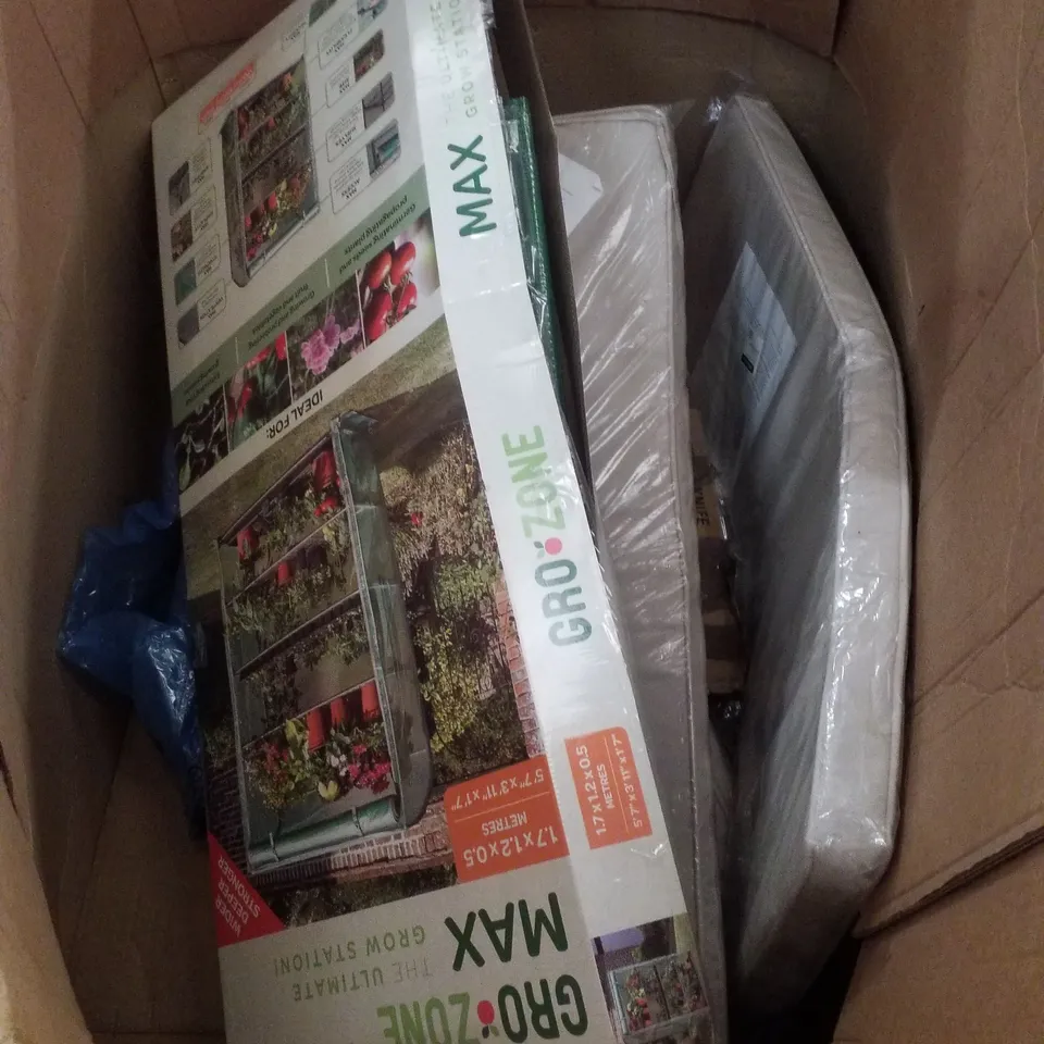 PALLET CONTAINING 4 TIER GREENHOUSE & SUN LOUNGE CUSHIONS 