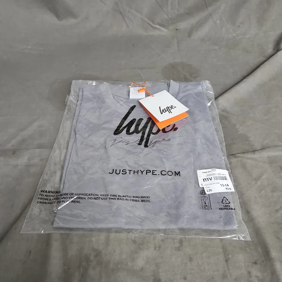HYPE REGULAR TEE IN GREY SIZE 14YRS