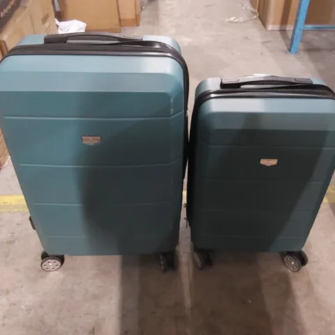 SET OF 2 LUGG HARDSHELL SUITCASES - TEAL (1 BOX)