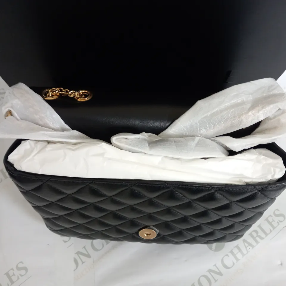 VERSACE LA MEDUSA LEATHER HANDBAG IN BLACK 