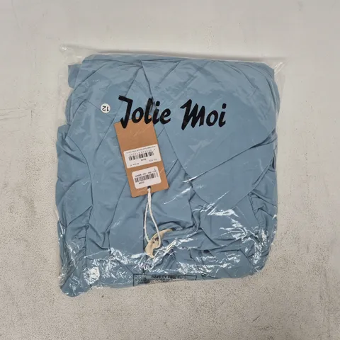 BAGGED JOLIE MOI ANGEL SLEEVE SUPER-SMOOTH JERSEY MAXI DRESS IN BLUE SIZE UK 12