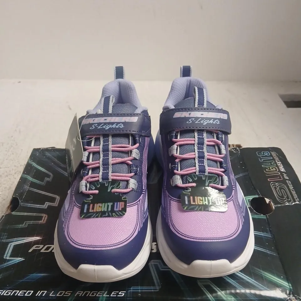 SKECHERS S-LIGHTS KIDS SNEAKERS – PURPLE/PINK GRADIENT, UK KIDS 12