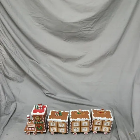 BOXED THREE KINGS GINGERBREAD TRAIN LIGHT UP ADVENT CALENDAR