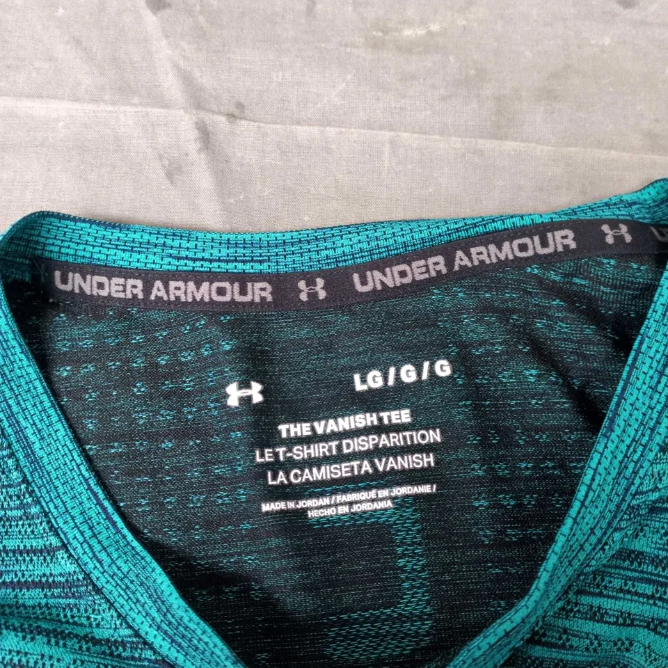 UNDER ARMOUR T-SHIRT – TEAL MARL, SHORT SLEEVE UK L