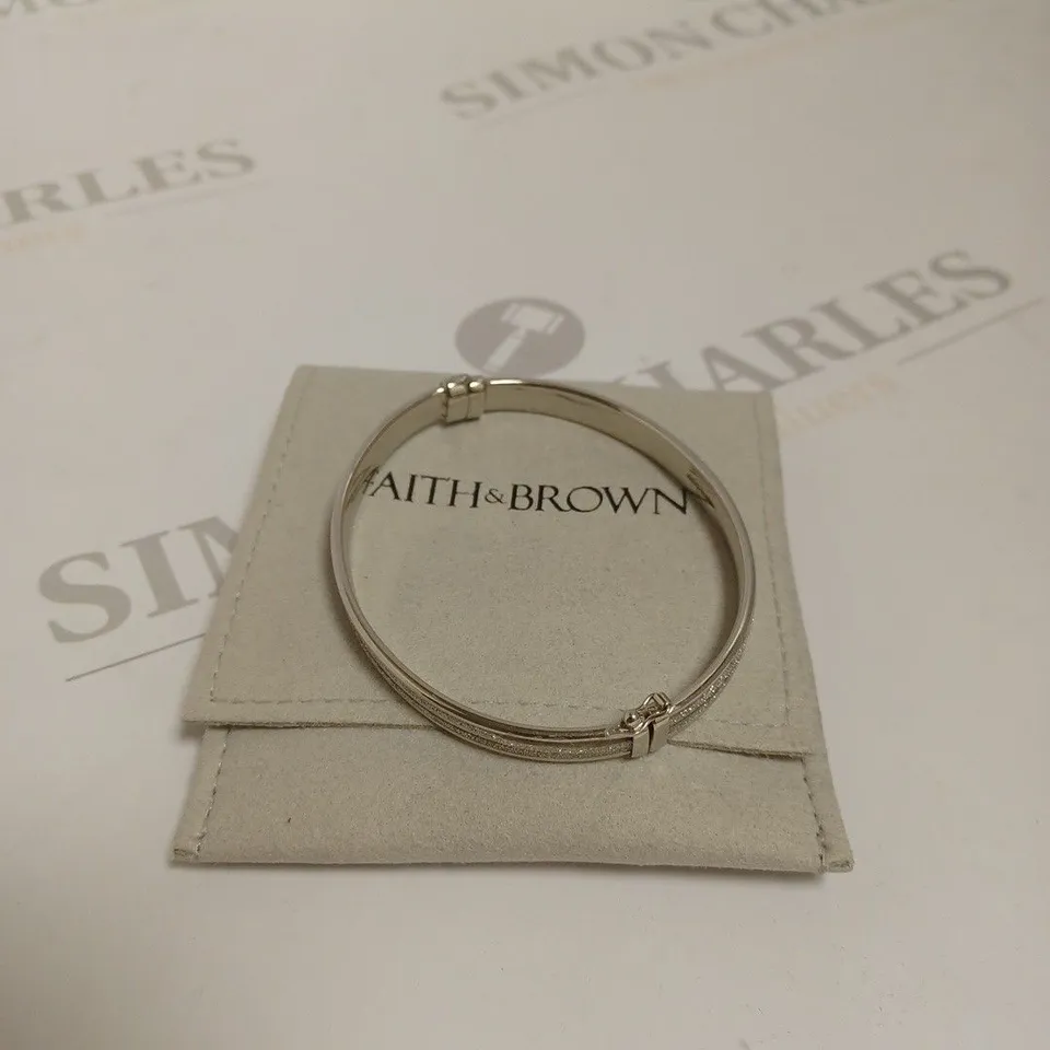 FAITH AND BROWN STERLING SILVER RUNWAY DOUBLE STARDUST BANGLE
