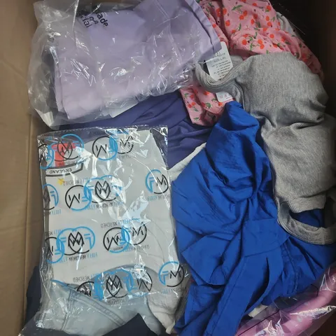 APPROXIMATELY 25 ASSORTED CLOTHING PRODUCTS IN VARIOUS STYLES & SIZES