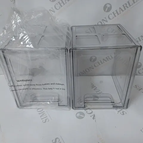 BOX OF TWO VTOPMART STACKABLE DRAWER ORGANISERS SVM10001