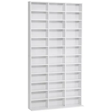 BOXED 195cm H MEDIA SHELVES - WHITE (2 BOXES)