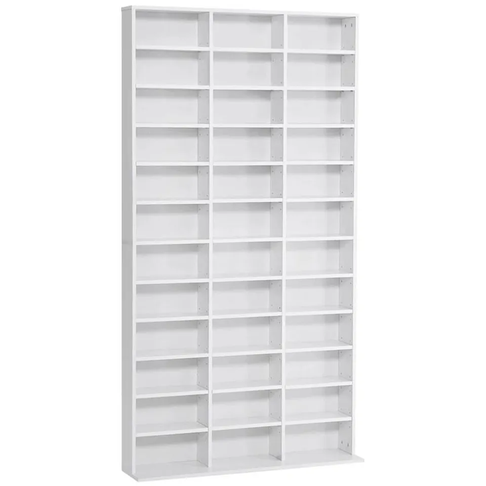 BOXED 195cm H MEDIA SHELVES - WHITE (2 BOXES)