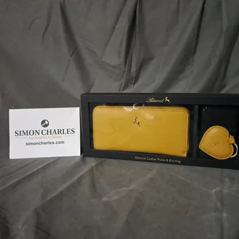 BOXED ASHWOOD GENUINE LEATHER PURSE AND KEYRING 