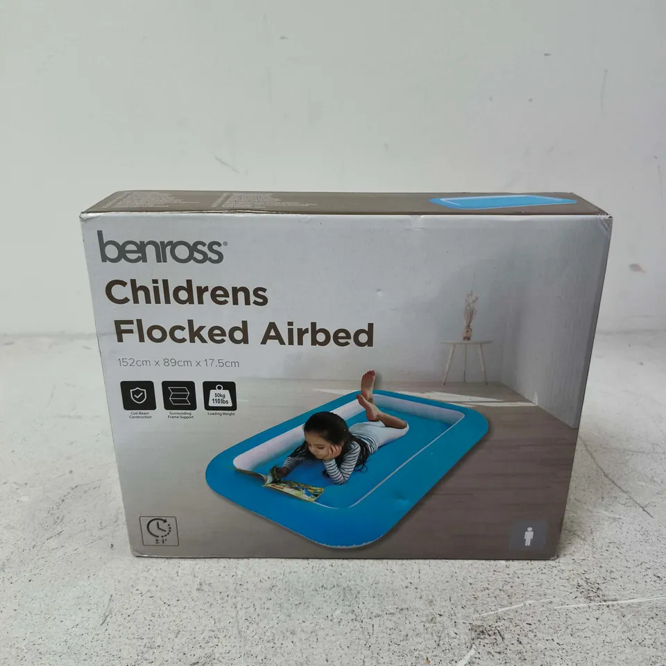 BENROSS CHILDREN'S FLOCKED AIRBED – 152 X 89 X 17.5 CM
