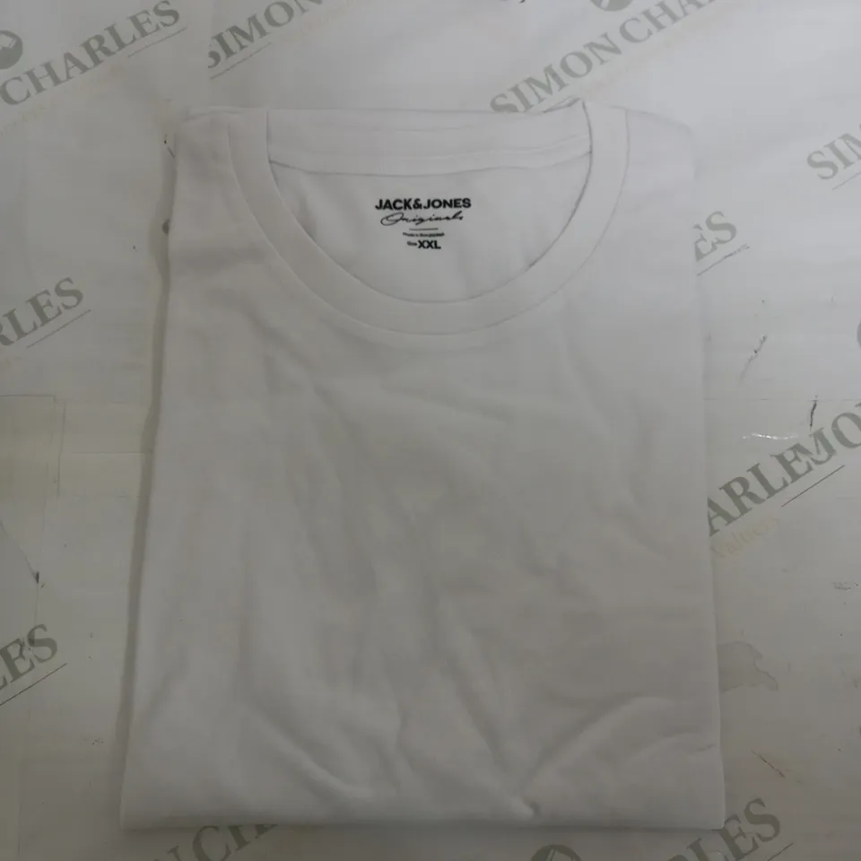 JACK & JONES PLAIN BASIC WHITE T-SHIRT - XXL