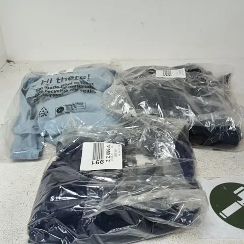 BOX OF APPROXIMATELY 20 ASSORTED CLOTHING ITEMS OF VARIOUS STYLES AND SIZES TO INCLUDE NAVY DRESS, BLUE TENCIL MIDAXI, DARK BLUE JUMPSUIT ETC