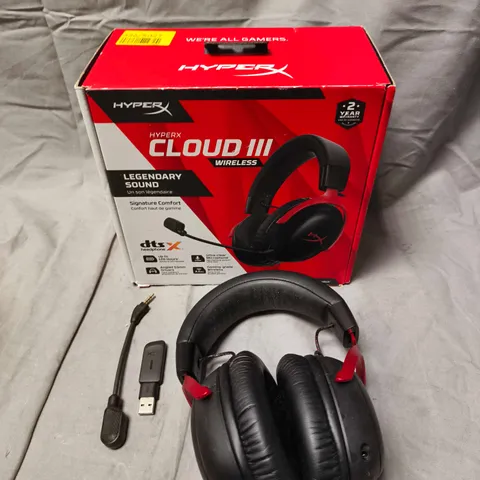 HYPERX CLOUD III WIRELESS GAMING HEADSET β BLACK WITH USB DONGLE