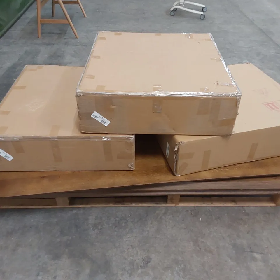 3 X DESIGNER WOOD TOP DINING TABLES WITH LEGS 