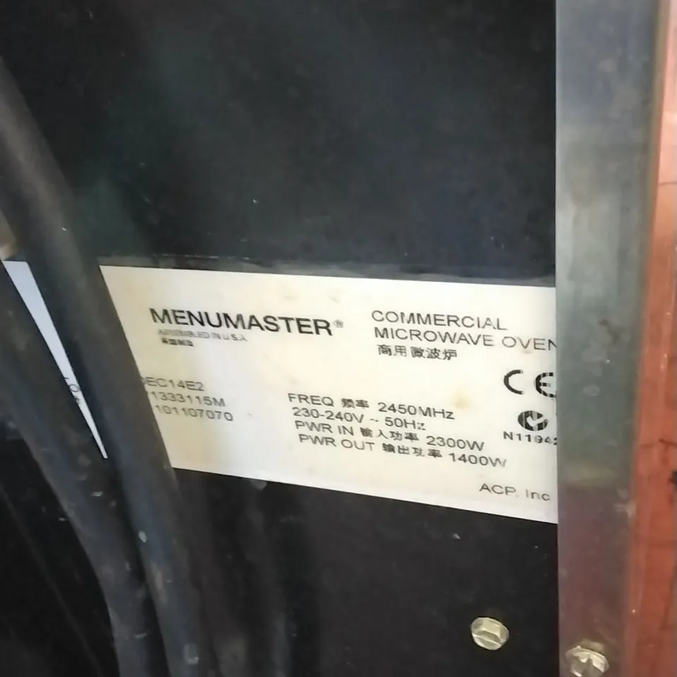 MENUMASTER DEC14E2 COMMERCIAL MICROWAVE 