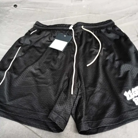 LEGENDE PARIS ICE CREAM MESH SHORTS - BLACK, MEN'S UK SIZE M 