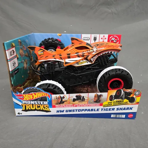 HOT WHEELS MONSTER TRUCKS REMOTE CONTROL UNSTOPPABLE TIGER SHARK