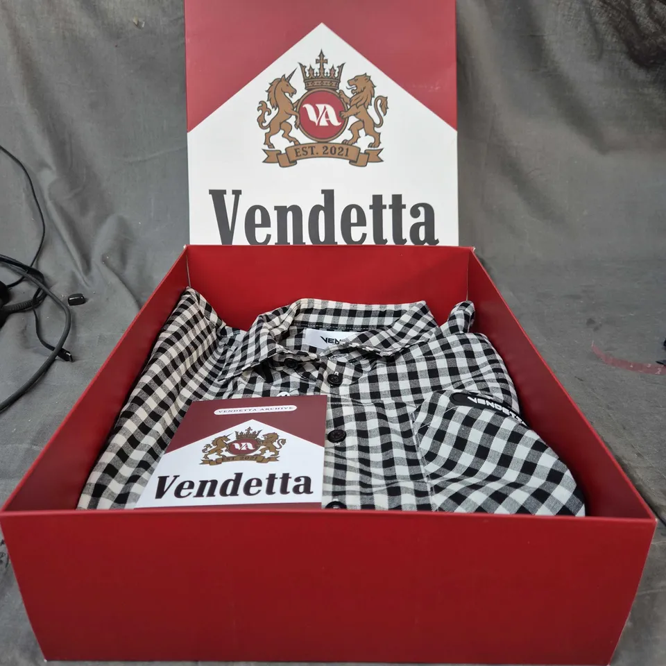 UK M VENDETTA CHECK SHIRT – BLACK & WHITE GINGHAM