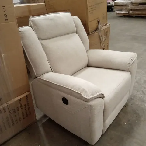 DESIGNER FABRIC RECLINER ARMCHAIR - BEIGE
