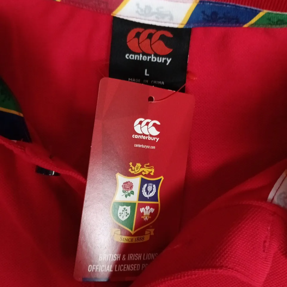 CANTERBURY BRITISH & IRISH LIONS POLO SHIRT – RED, SIZE L