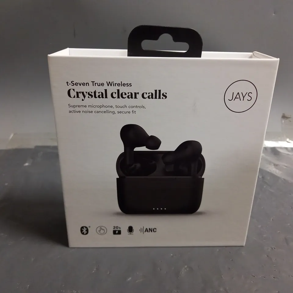 BOXED AND SEALED JAYS t-SEVEN TRUE WIRELESS EARBUDS IN BLACK (T7TW01)