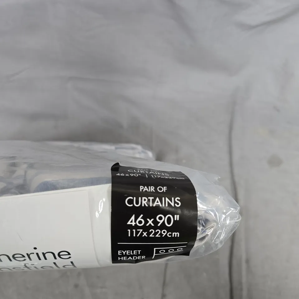 CATHERINE LANSFIELD PAIR OF CURTAINS 46 X 90 INCHES, EYELET HEADER