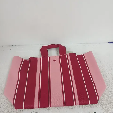SWEATY BETTY KNITTED STRIPE BAG β ONE SIZE, MELROSE PINK & CRIMSON STRIPE