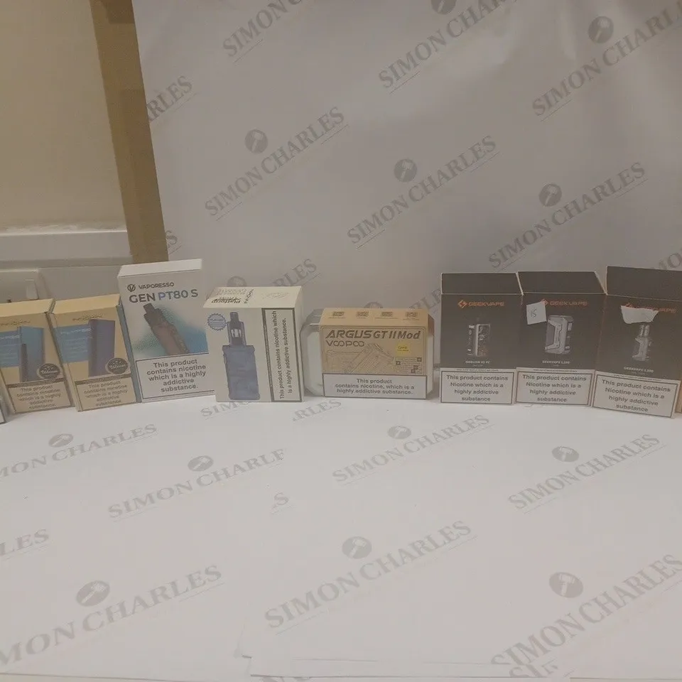 LOT OF APPROXIMATELY 20 E-CIGARETTES TO INCLUDE INNOKIN KLYPSE, GEEKVAPE L200, AND VAPORESSO GEN PT80 S ETC.